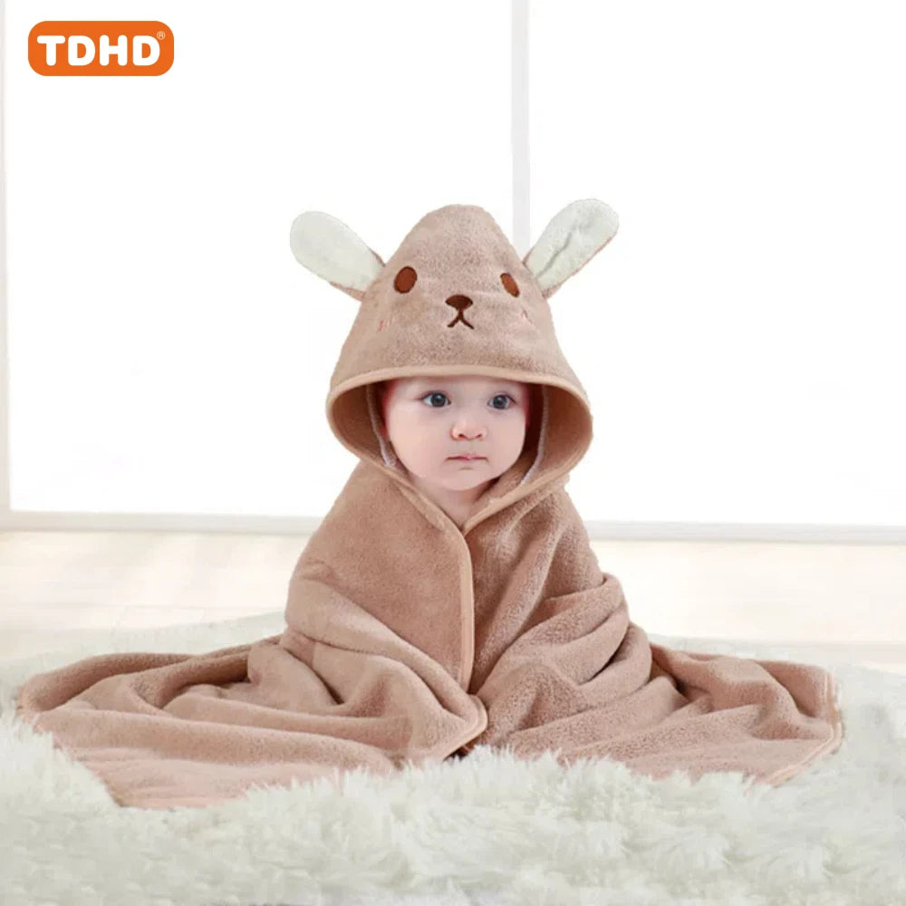 TDHD Hot Selling New Animal Hooded Baby Bath Towel Soft - lifestyle in-use