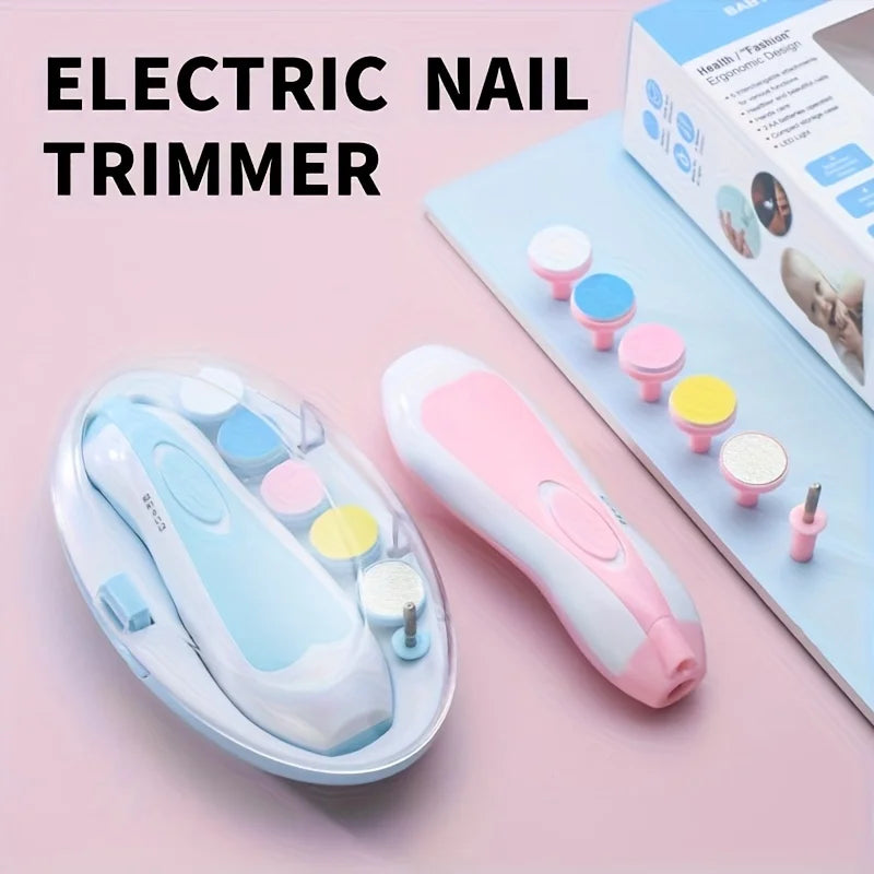 7-in-1 Baby Electrical Nail Trimmer with Portable Case - top-down view