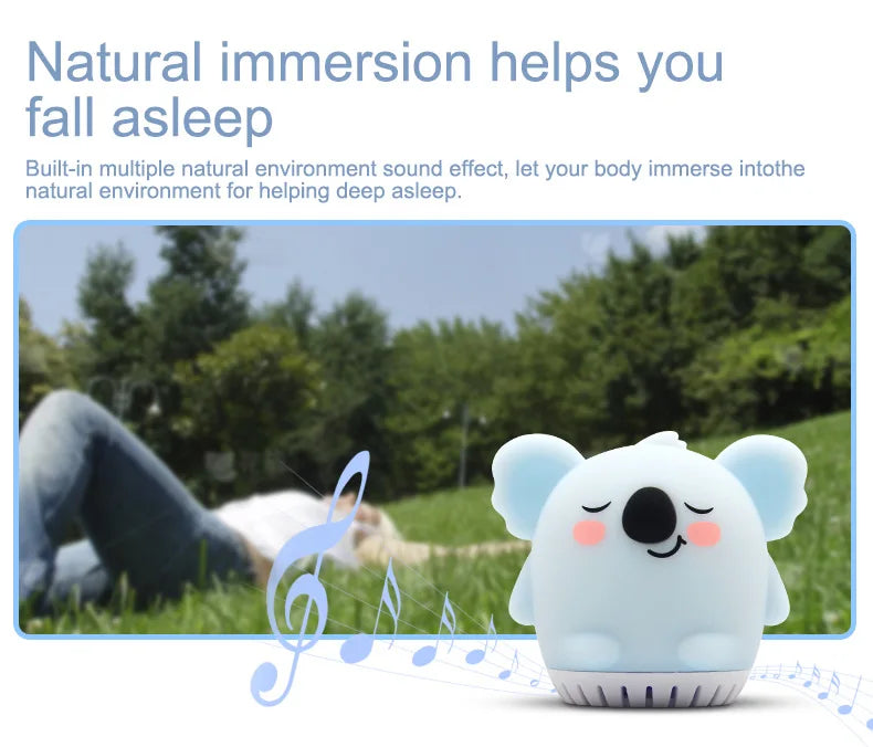 Mini Lamp Baby Soothing White Noise Machine RGB Tap - side angle