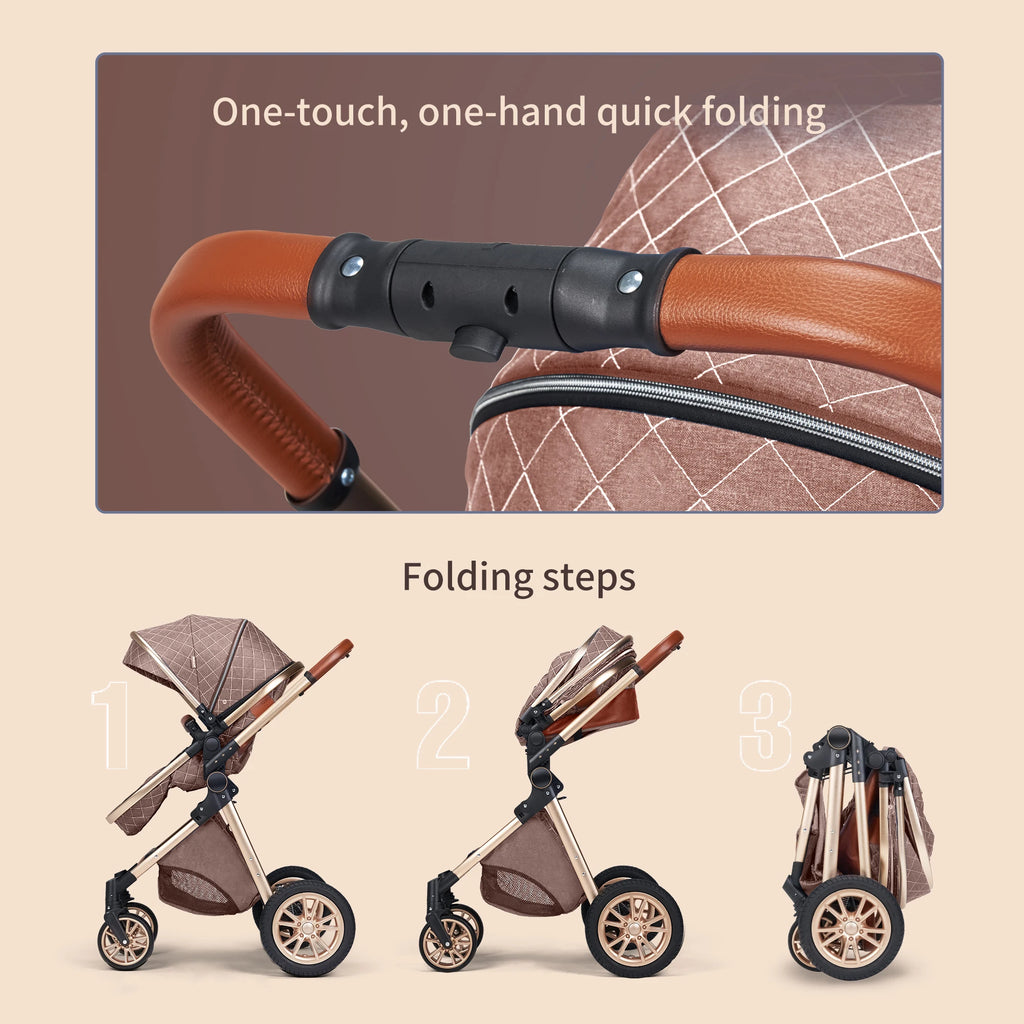 Vista Luxury Convertible Stroller 3-in-1 High Landscape - size reference