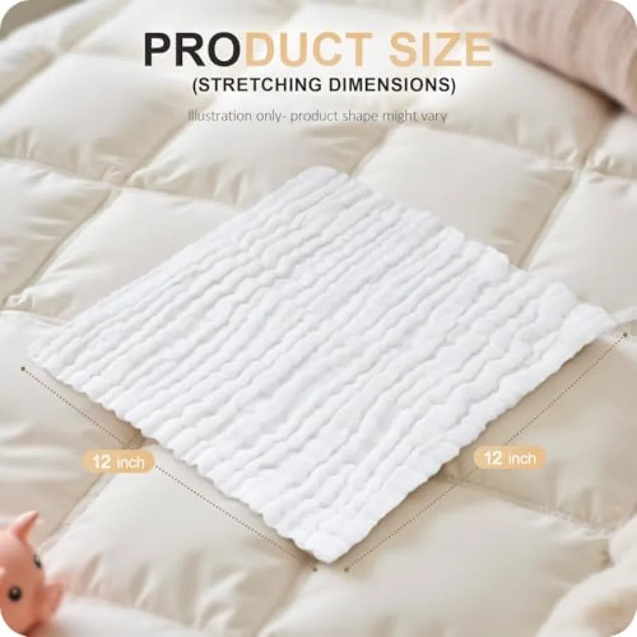 Baby Washcloths 6 Packs - top-down view