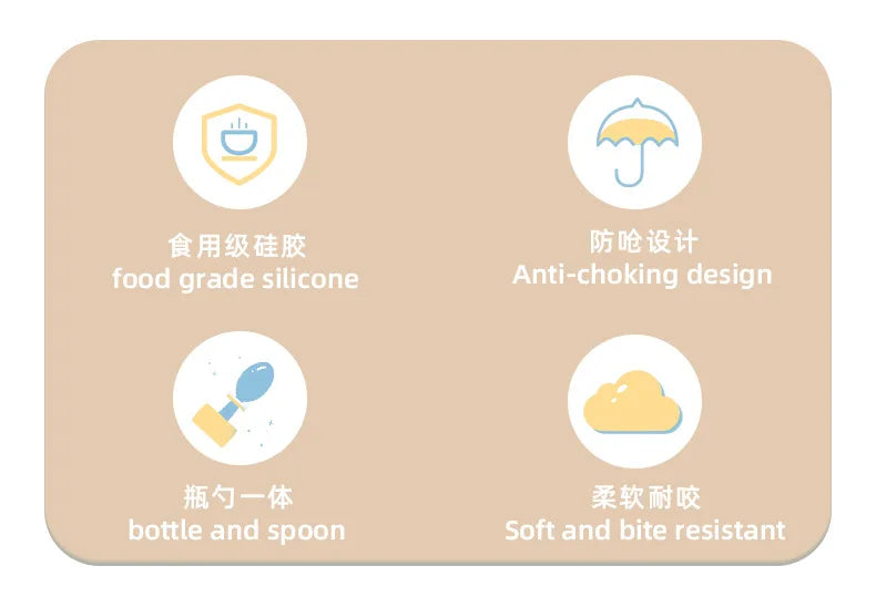 Squeezing Feeding Bottle Silicone Newborn Baby Training - material close-up
