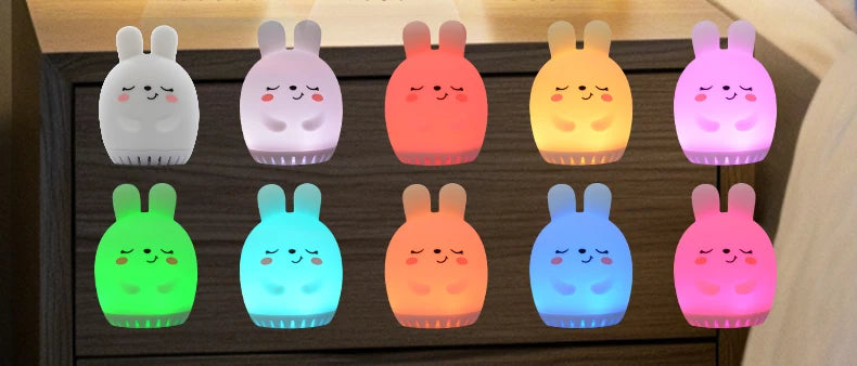 Mini Cute Rabbit White Noise Machine LED Night Light 20