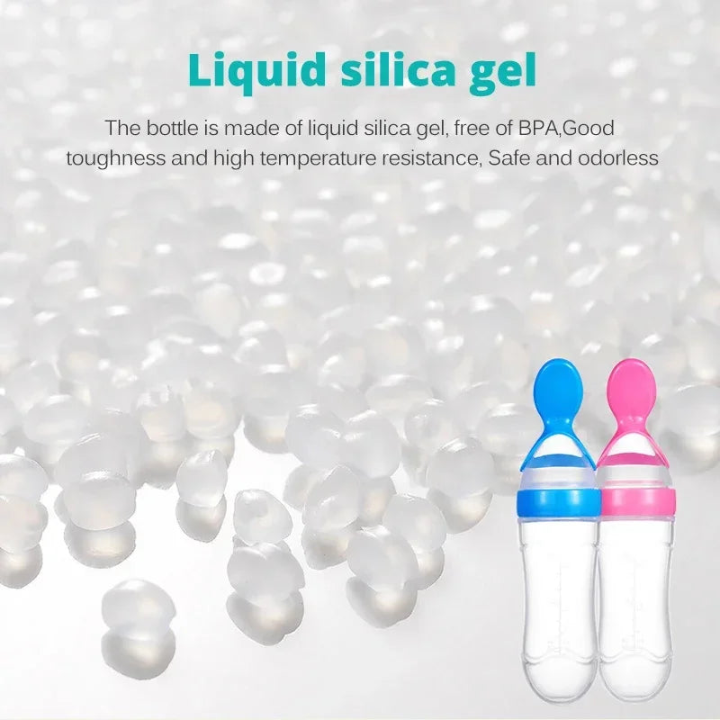 Safe Useful Silicone Baby Bottle Spoon Food Supplement