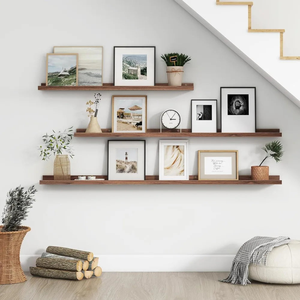 48 Inch Floating Picture Ledge Shelves Set of 4 - set overview