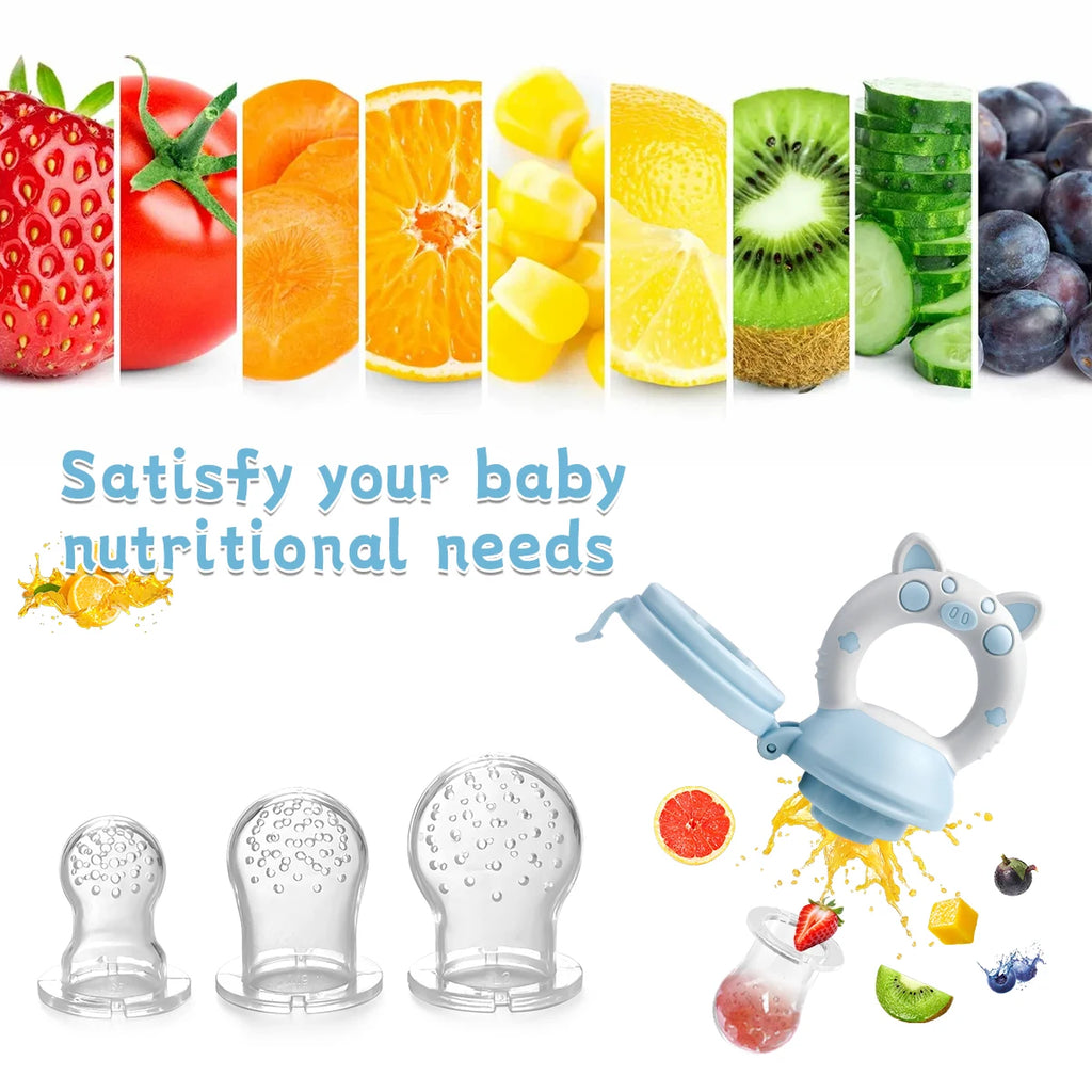 4pcs set Silicone Fruit Vegetable Feeder Infants - top-down view