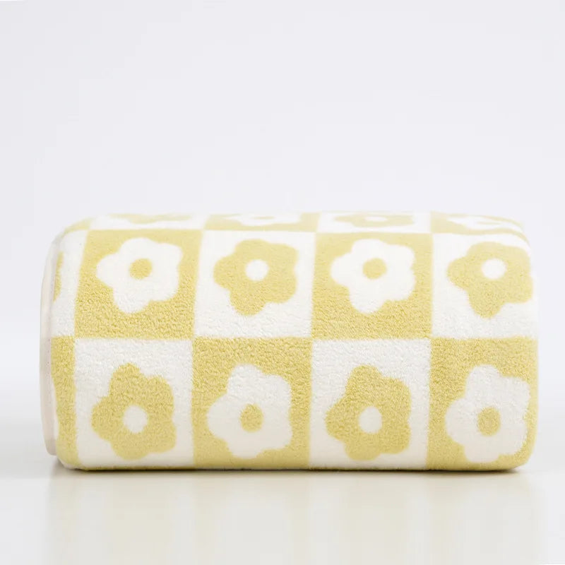 35x75cm Flower PatternCoral Velvet Absorbent Quick