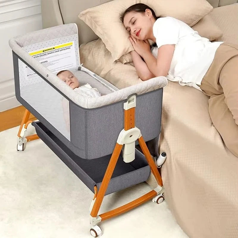 Baby Crib 3 1 Baby Bassinet Portable Bedside Bassinet - material close-up