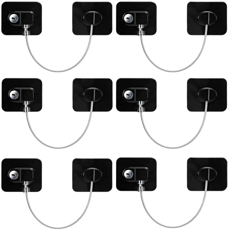 2 4 6Pcs Fridge Cabinet Locks Kids Keys Self Adhesive