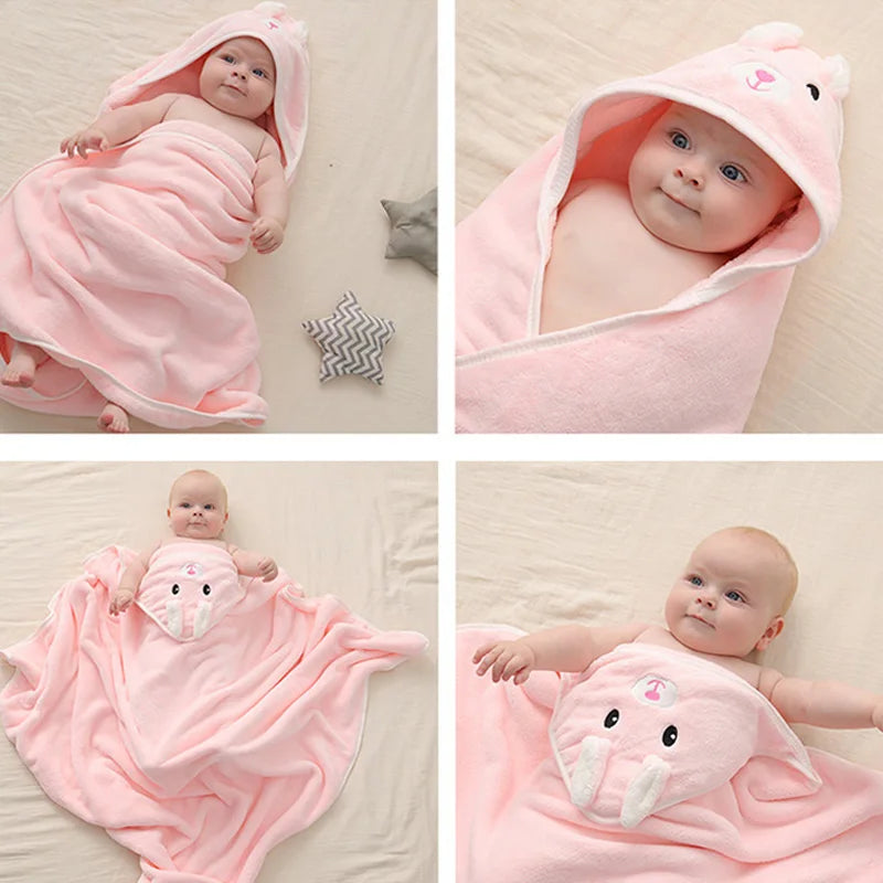 Cartoon Baby Bath Towels Soft Newborn Hooded Towel - packaging view