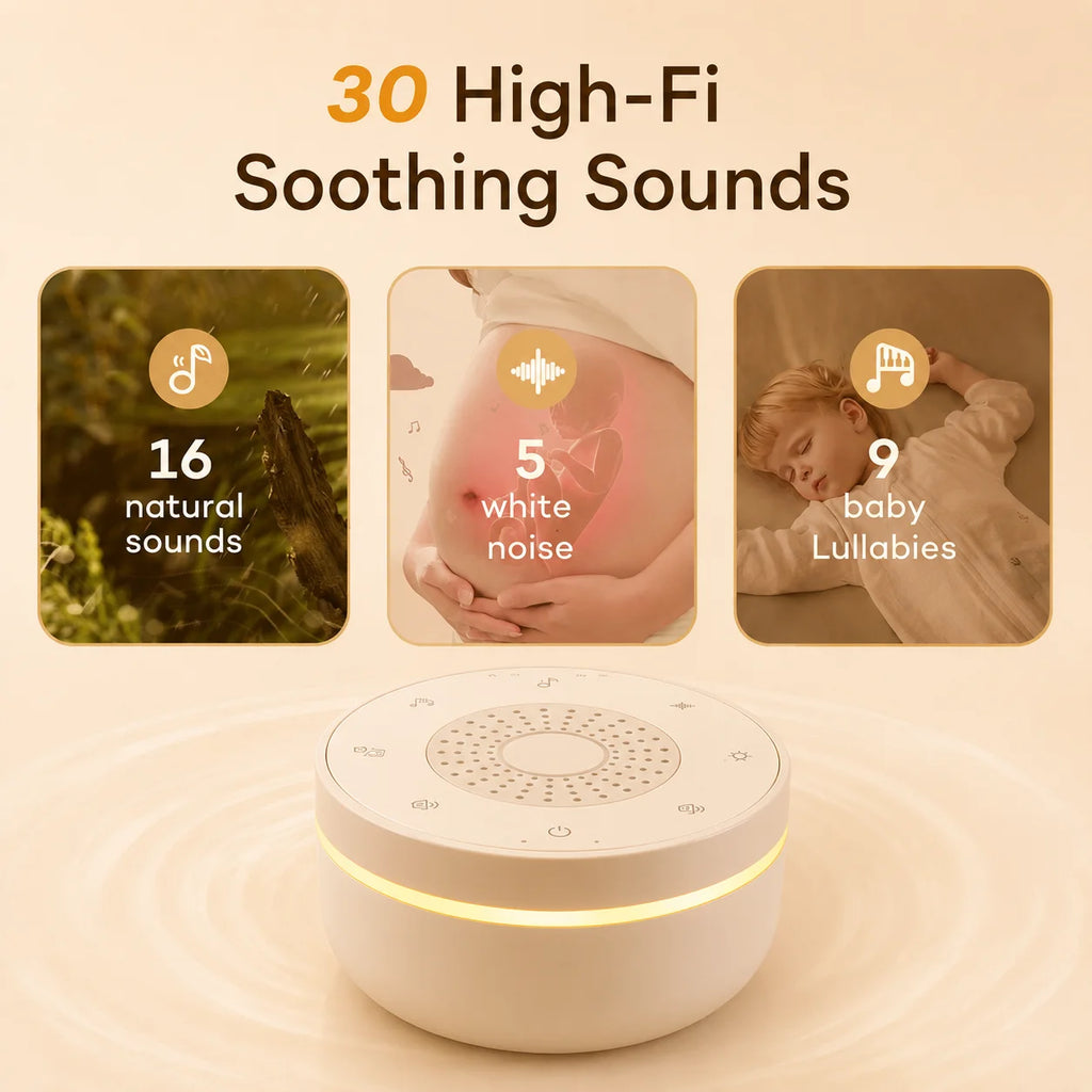 Portable Baby White Noise 1000mAh 30 Soothing Sounds 5 - top-down view