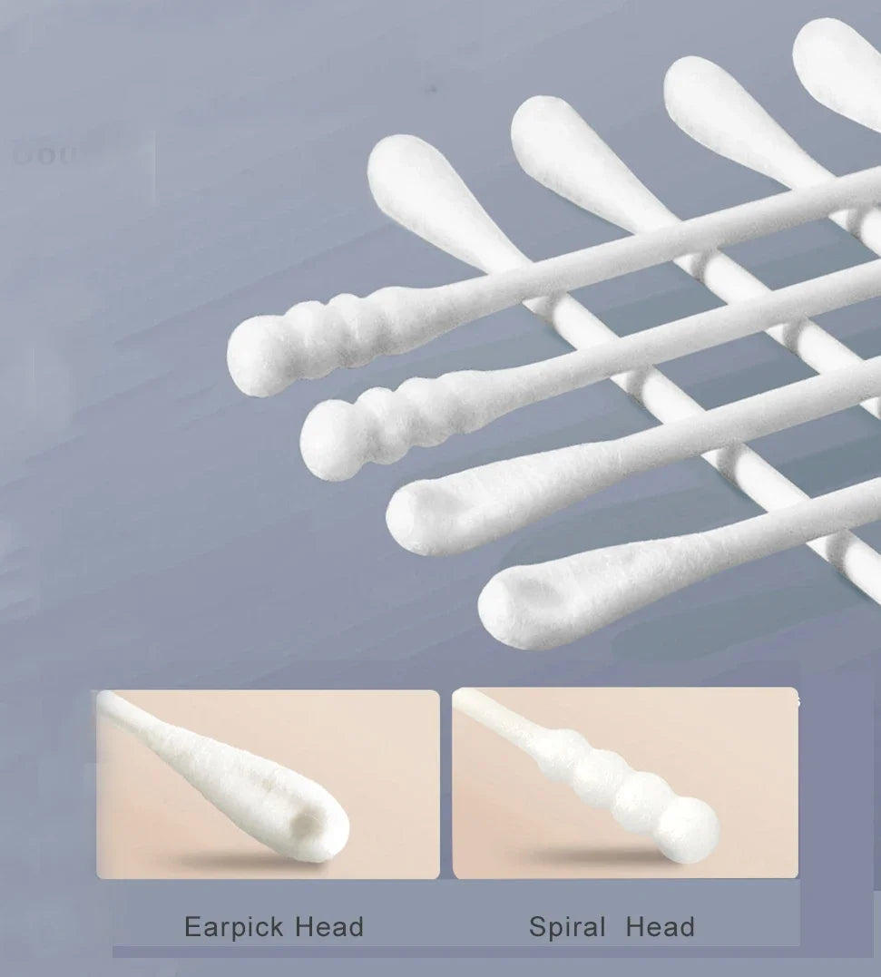 1 Box Sterile Baby Cotton Swabs Double Ended Spiral - set overview