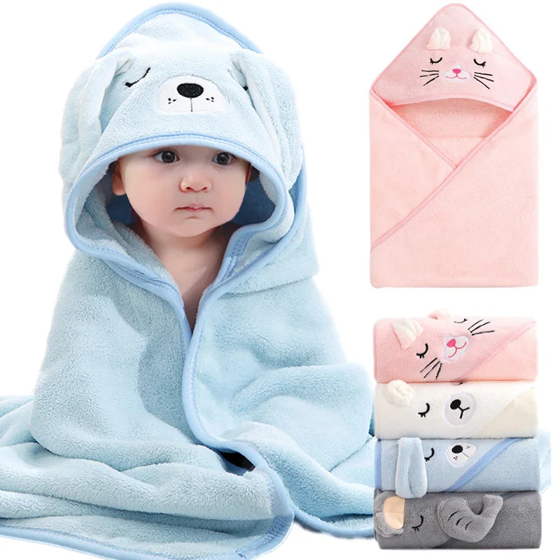 Cartoon Animal Baby Bath Towels Soft Newborn Hooded - packaging view