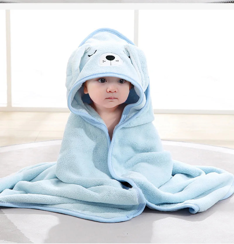Cartoon Baby Bath Towels Soft Newborn Hooded Towel
