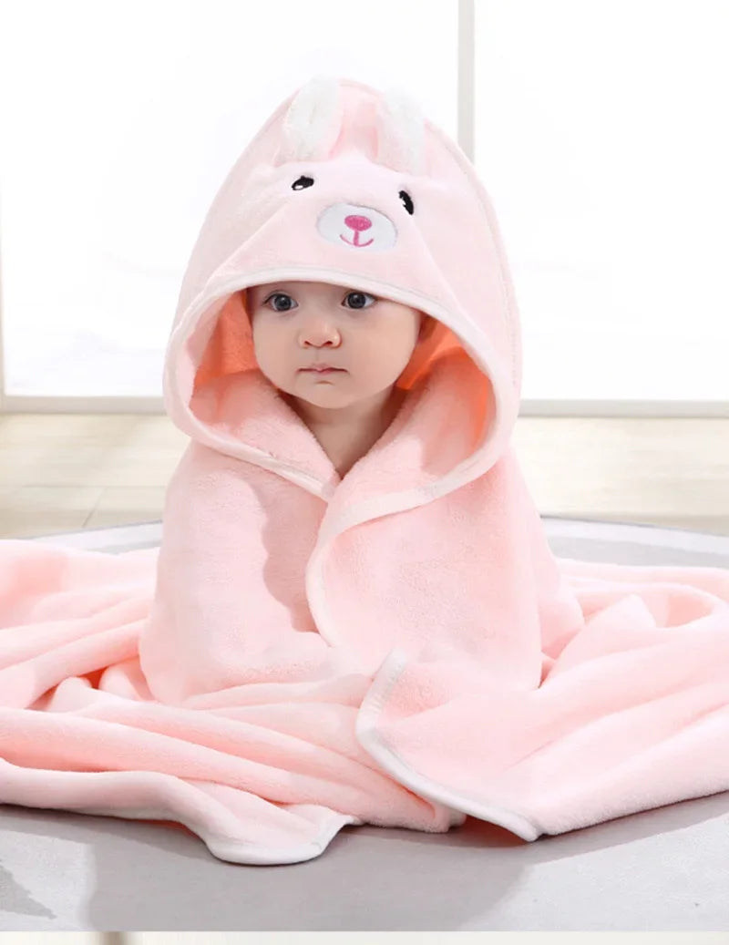 Cartoon Animal Baby Bath Towels Soft Newborn Hooded