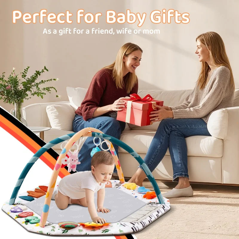 Large Baby Play Gym Mat Sensory Toys 0-18 Months Tummy - feature close-up