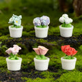 Simulation rose tulip flower potted plant tabletop small ornament - front view