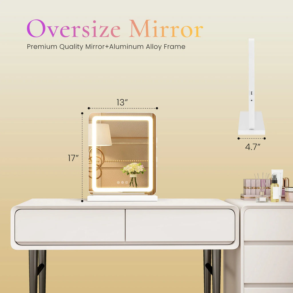 LED Vanity Mirror Lights Aluminum Frame Bathroom Mirror - detail view