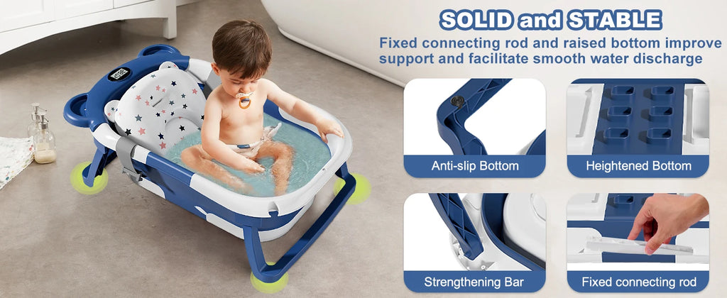 Newborn Collapsible Baby Bathtub Portable Travel Tub - top-down view