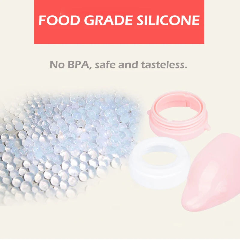 Baby Feeding Bottle Dolphin Silicone Rice Cereal Spoon - size reference
