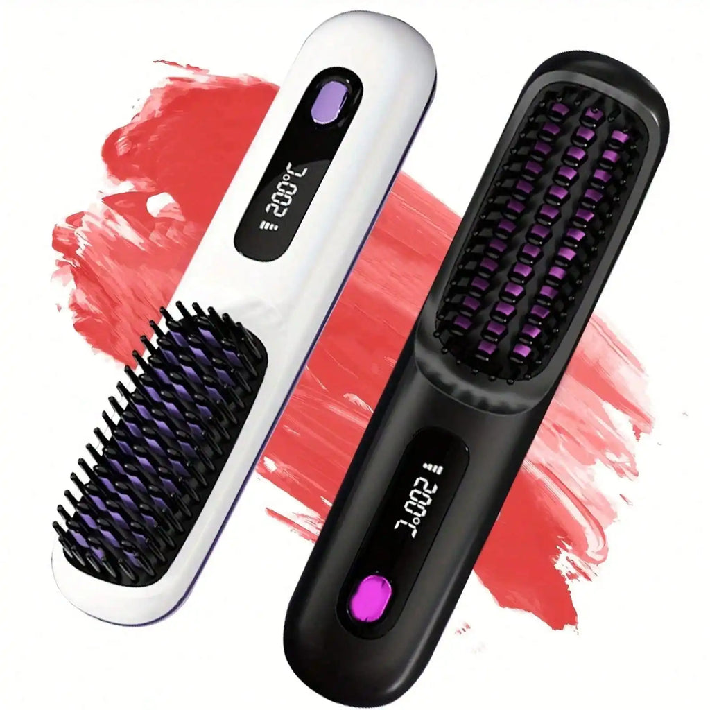 Straightener Brush - lifestyle in-use