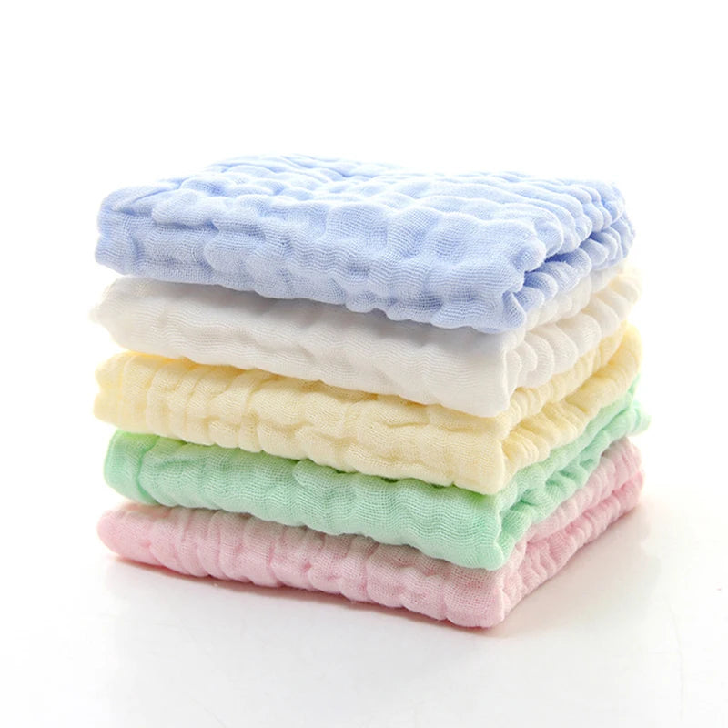 5Pcs 25x25cm Baby Towel Bath Towels Face Washcloth - size reference