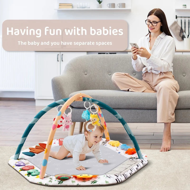 Large Baby Play Gym Mat Sensory Toys 0-18 Months Tummy - size reference