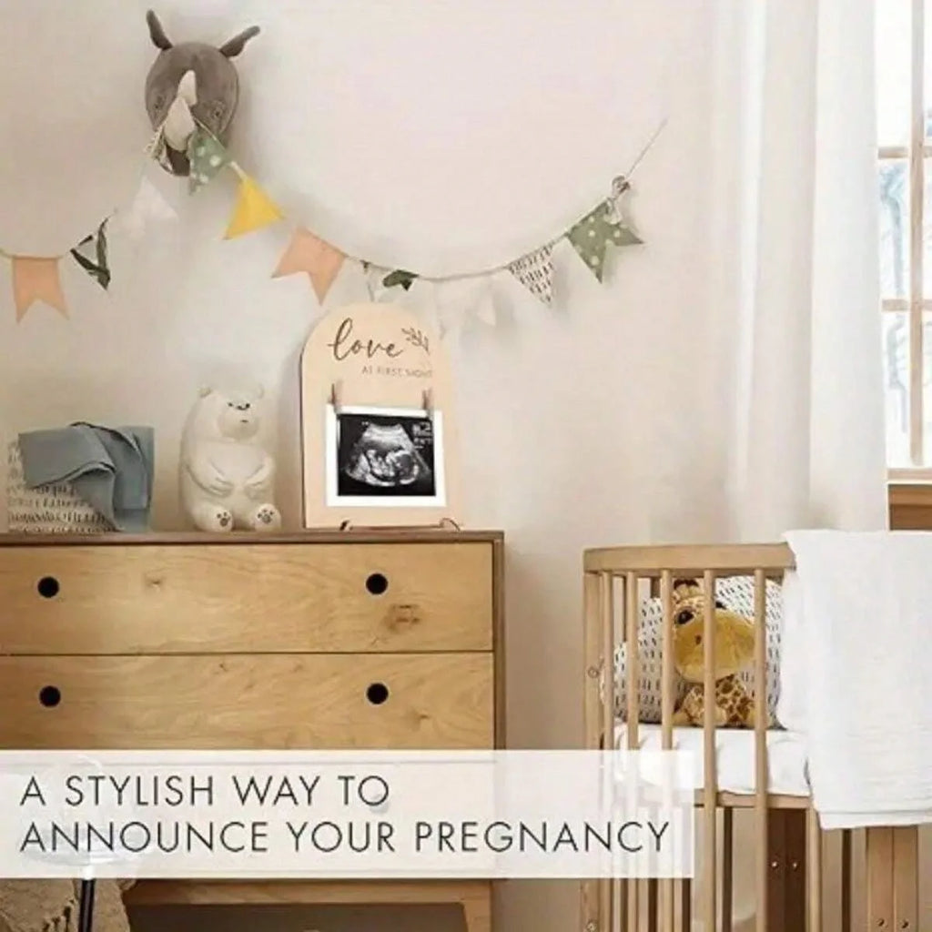 Cute Solid Wood Ultrasound Photo Frame Pregnancy - feature close-up