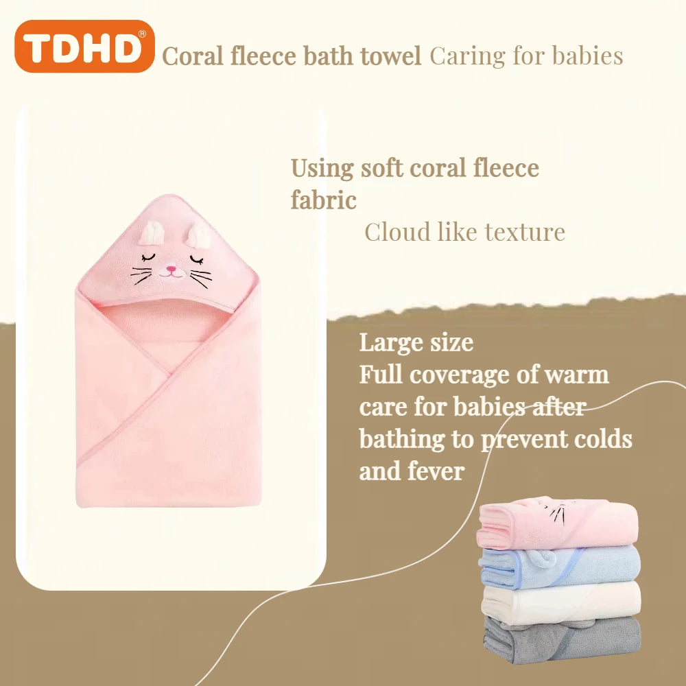 TDHD Hot Selling New Animal Hooded Baby Bath Towel Soft