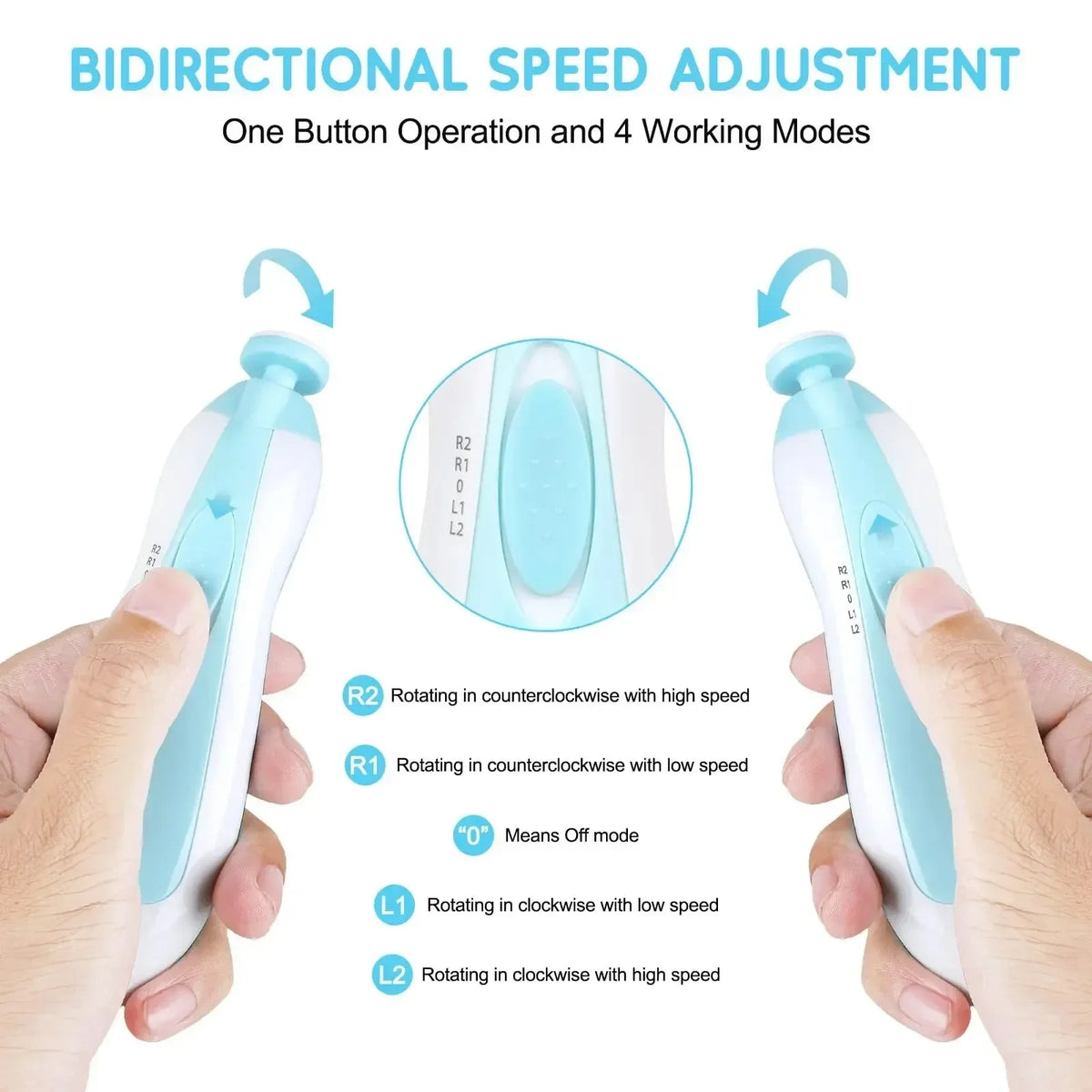 Multifunctional Electric Baby Cutter Trimmer Manicure - material close-up