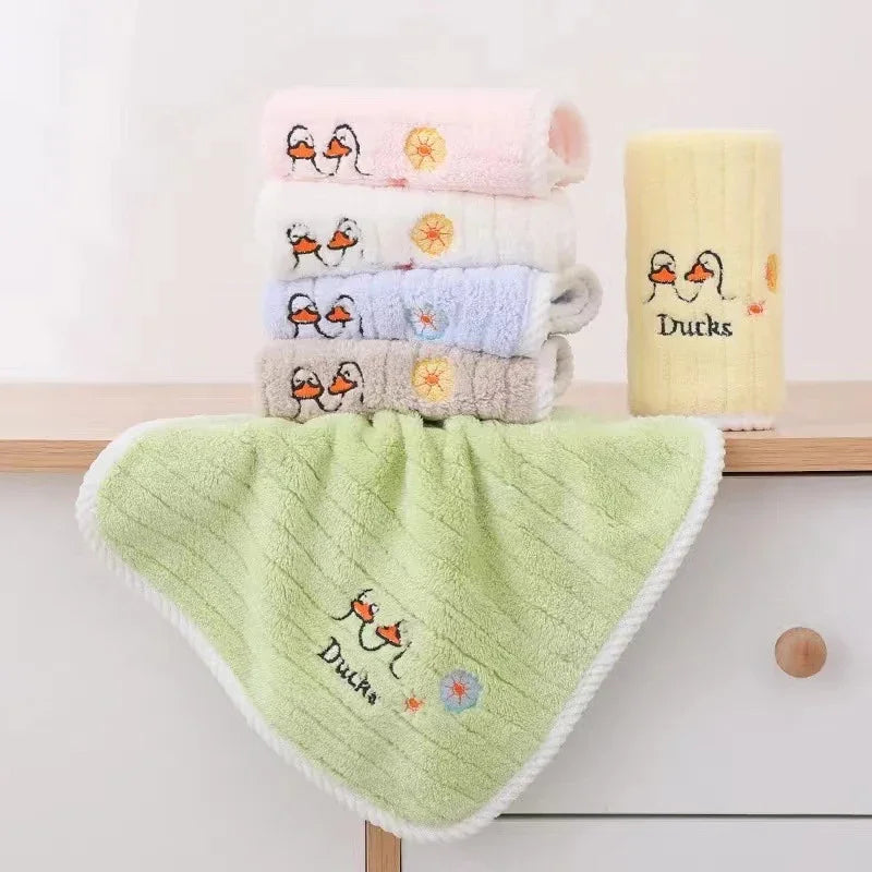 5pcs Set Baby Towel Coral Velvet Newborn Square Face