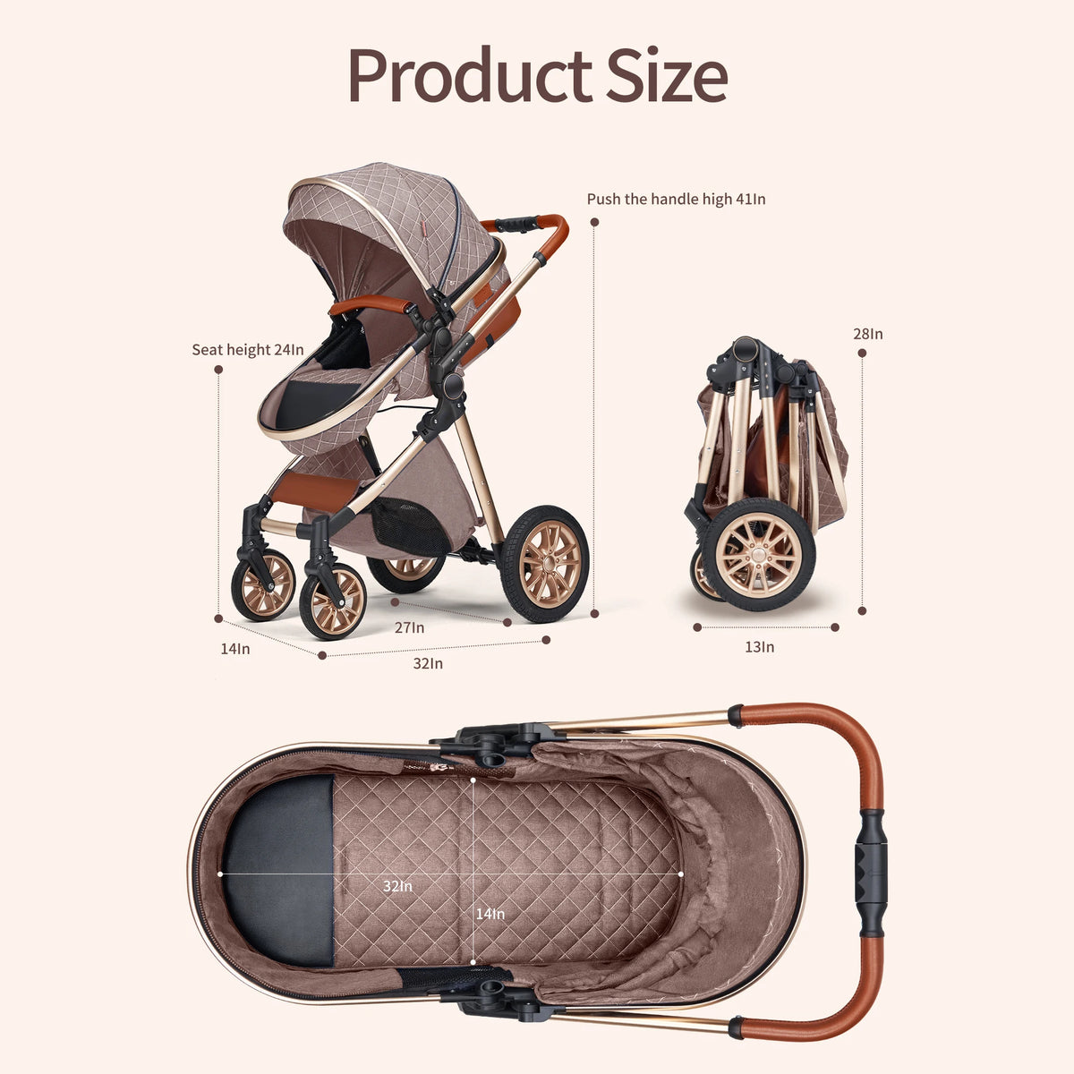 Vista Luxury Convertible Stroller 3-in-1 High Landscape - packaging view