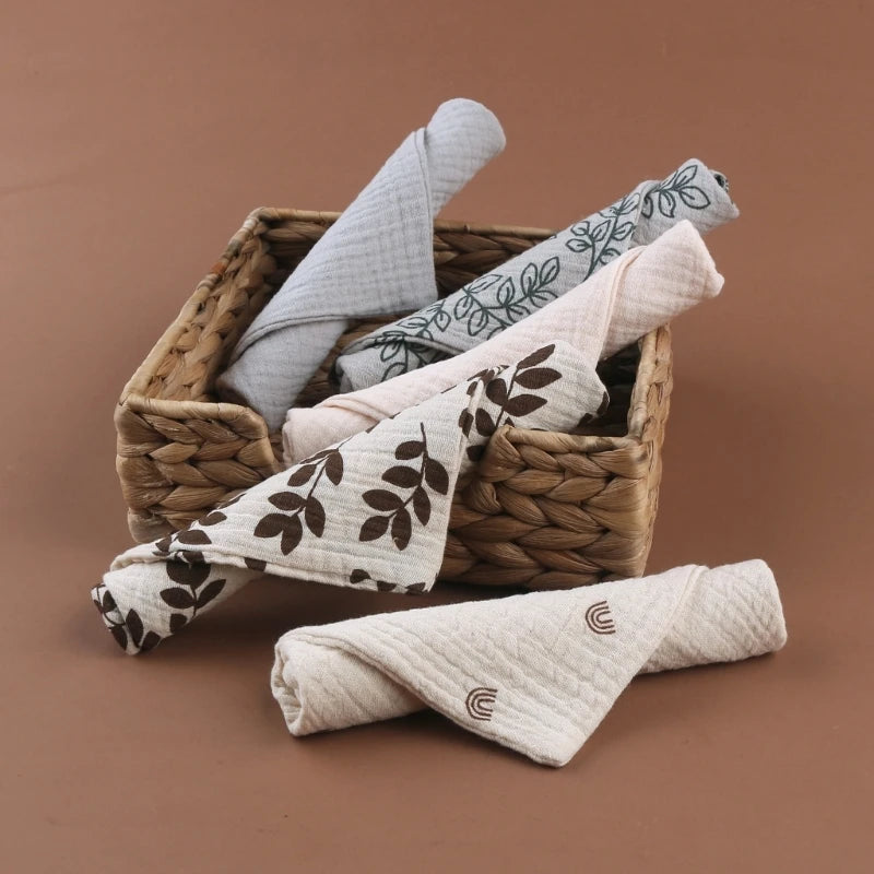 5pcs Set Square Cotton Baby Face Towel Handkerchief