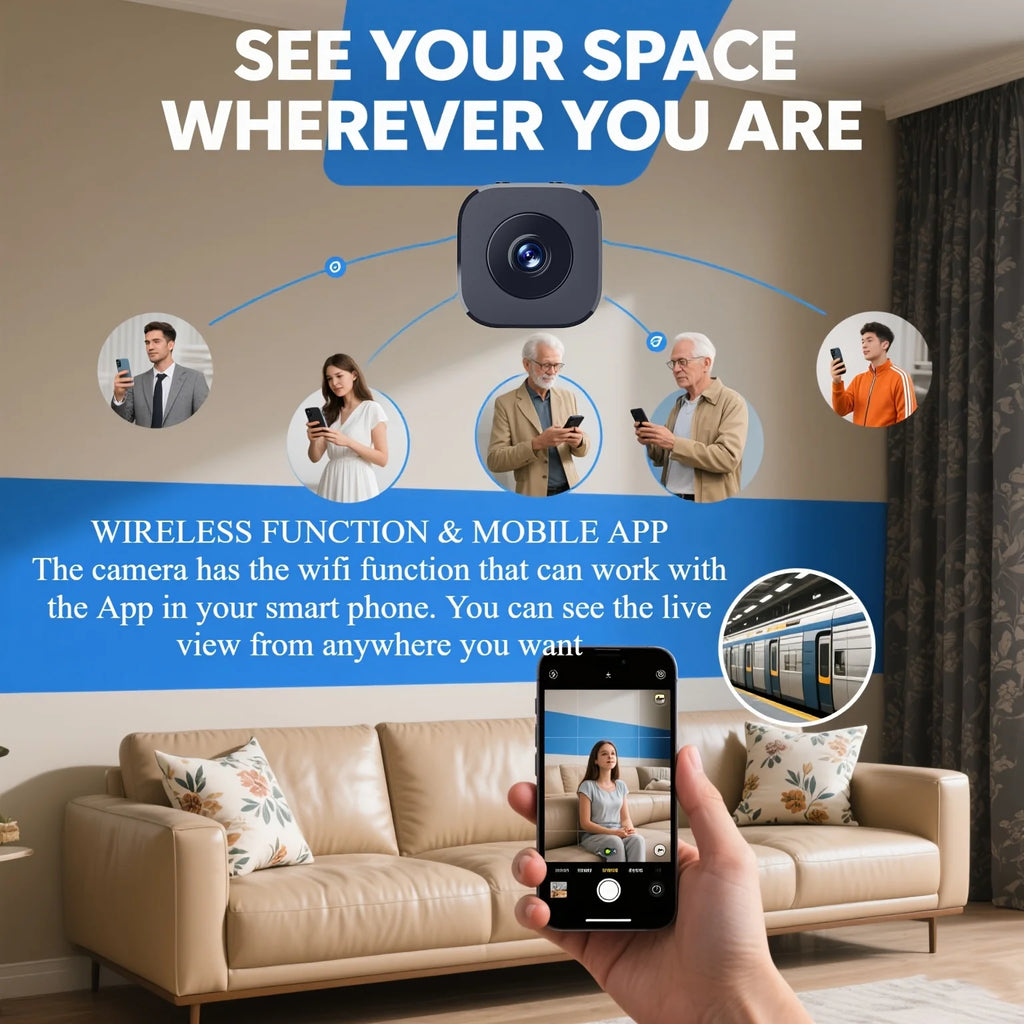 1080P HD Mini WiFi Camera Indoor Safety Security - size reference