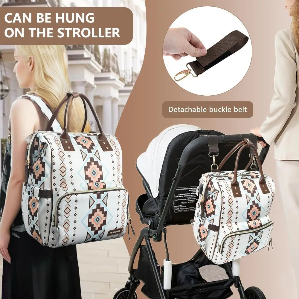 Wrangler style unisex diaper backpack spacious baby bag - feature close-up