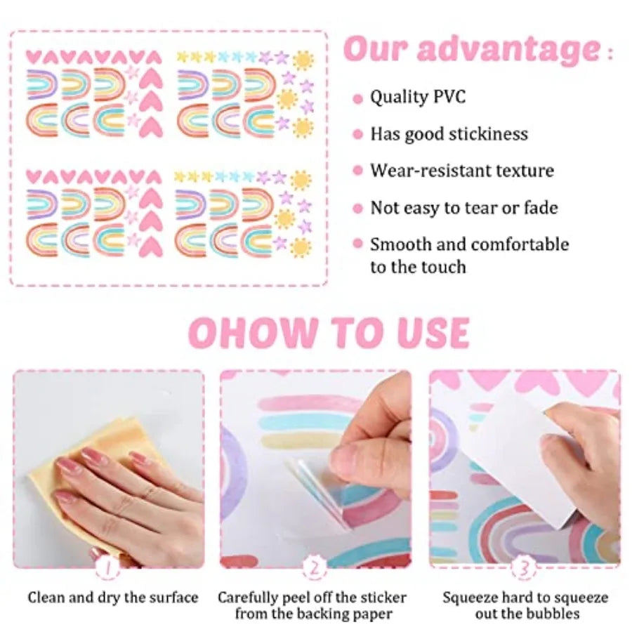Rainbow Wall Decor Stickers Small Rainbow Decal - feature close-up
