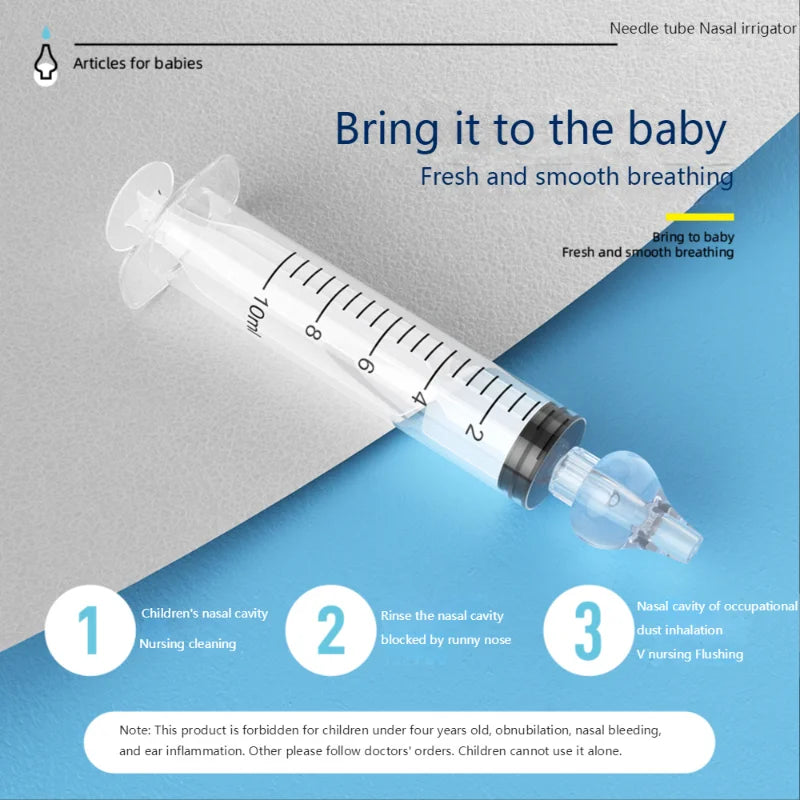 10ML 20ML Baby Nasal Aspirator Syringe Baby Nose - side angle