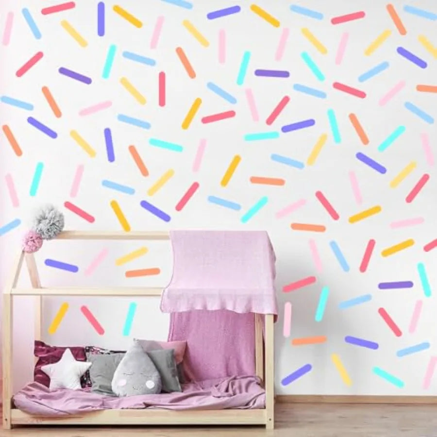 300 Pcs Confetti Wall Decals Peel Stick Sprinkle Vinyl - front view