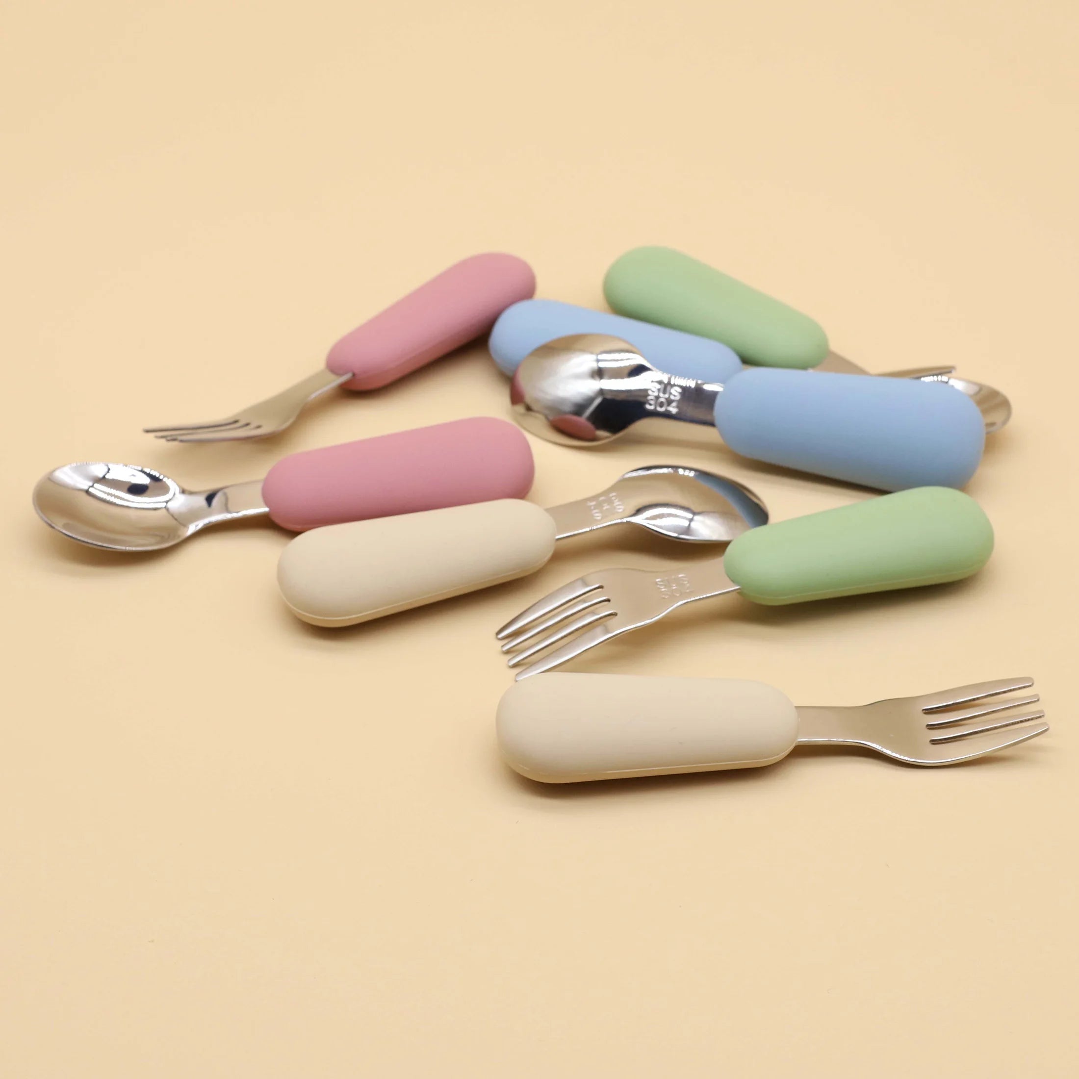 Silicone stainless steel spoon fork food grade 304 - size reference