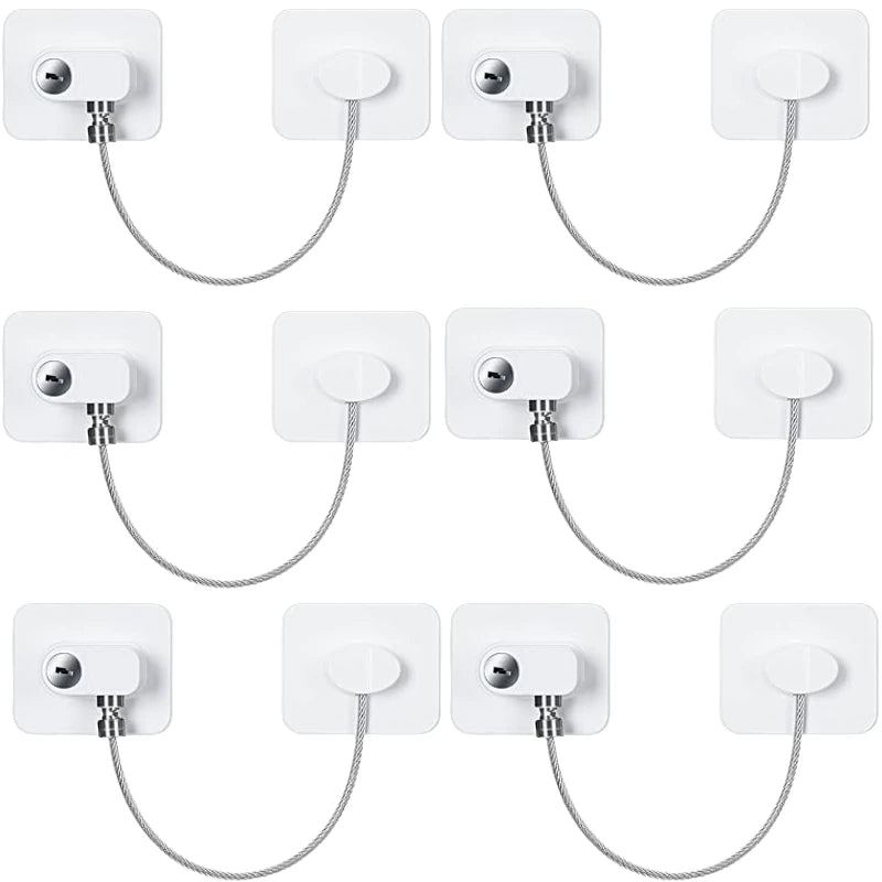 2 4 6Pcs Fridge Cabinet Locks Kids Keys Self Adhesive