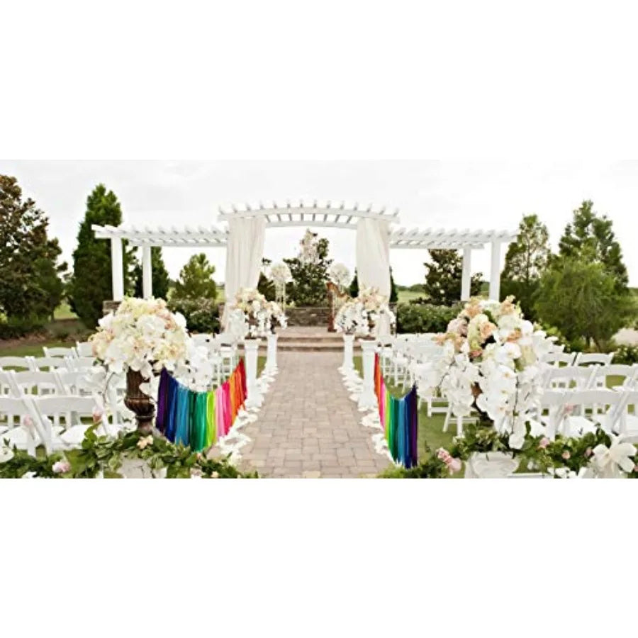 Pastel Rainbow Ribbon Garland 40 inches for Baby Shower - set overview