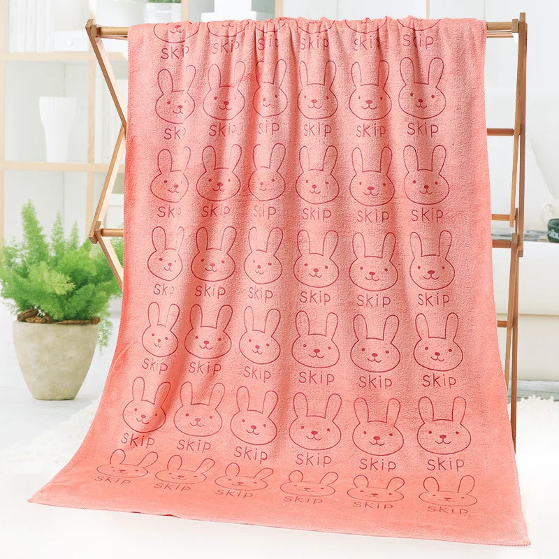 Cartoon print Baby Towel Cute Superfine Fiber Kid Bath, 100 CM - packaging view