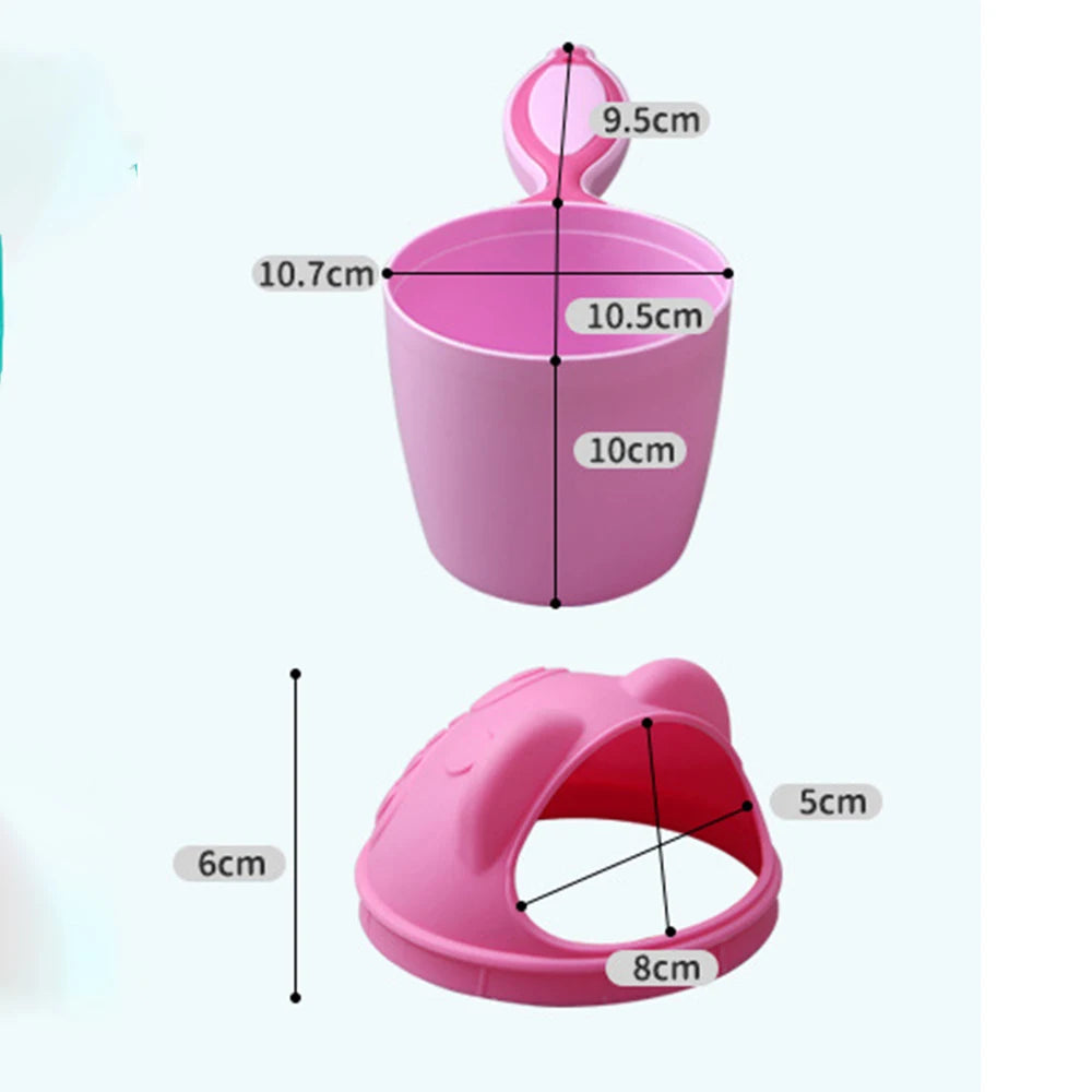 Cute Cartoon Baby Bath Caps Toddle Shampoo Cup Children - lifestyle in-use