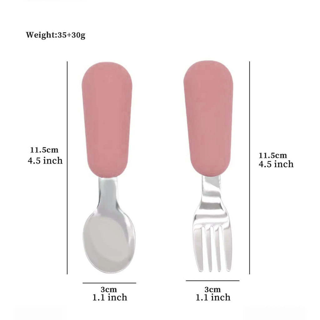 Silicone stainless steel spoon fork food grade 304