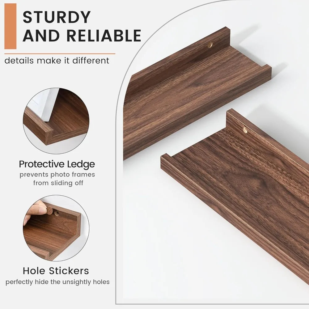 48 Inch Floating Picture Ledge Shelves Set of 4 - feature close-up