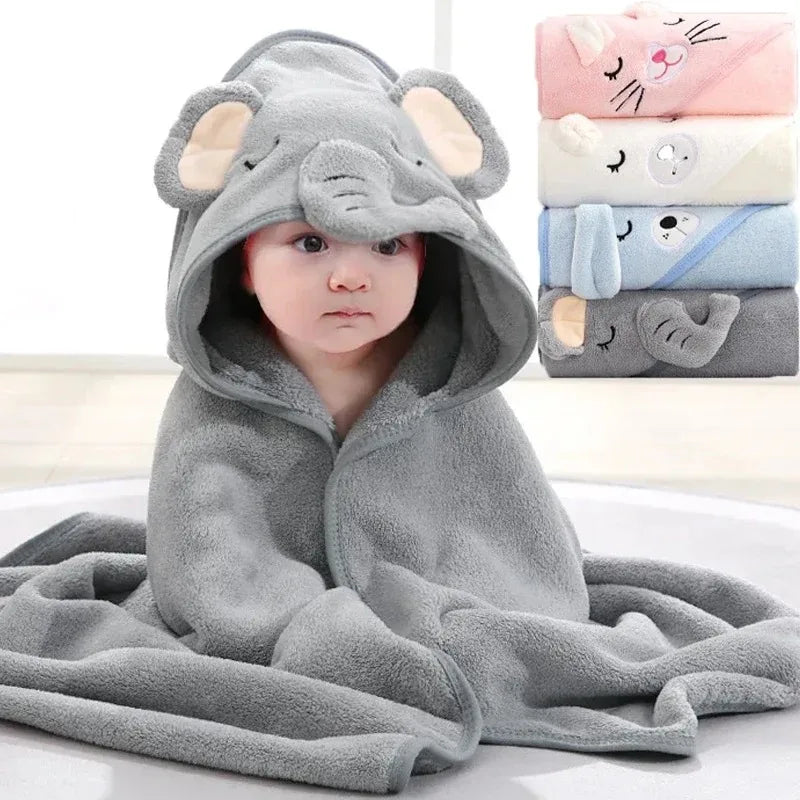 80 80cm Cartoon Baby Bath Towel Body Hooded Polyester - material close-up