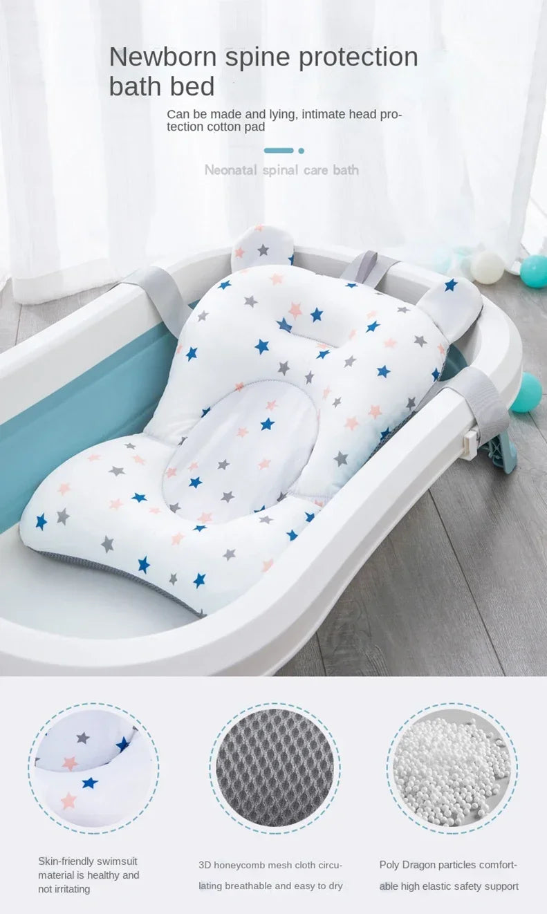 Newborn Bathtub Pillow Infant Anti-Slip Soft Comfort - top-down view
