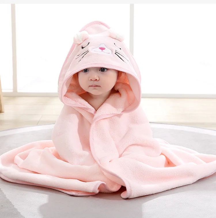 Newborn Baby Bath Towel Cartoon Baby Swaddle Kids
