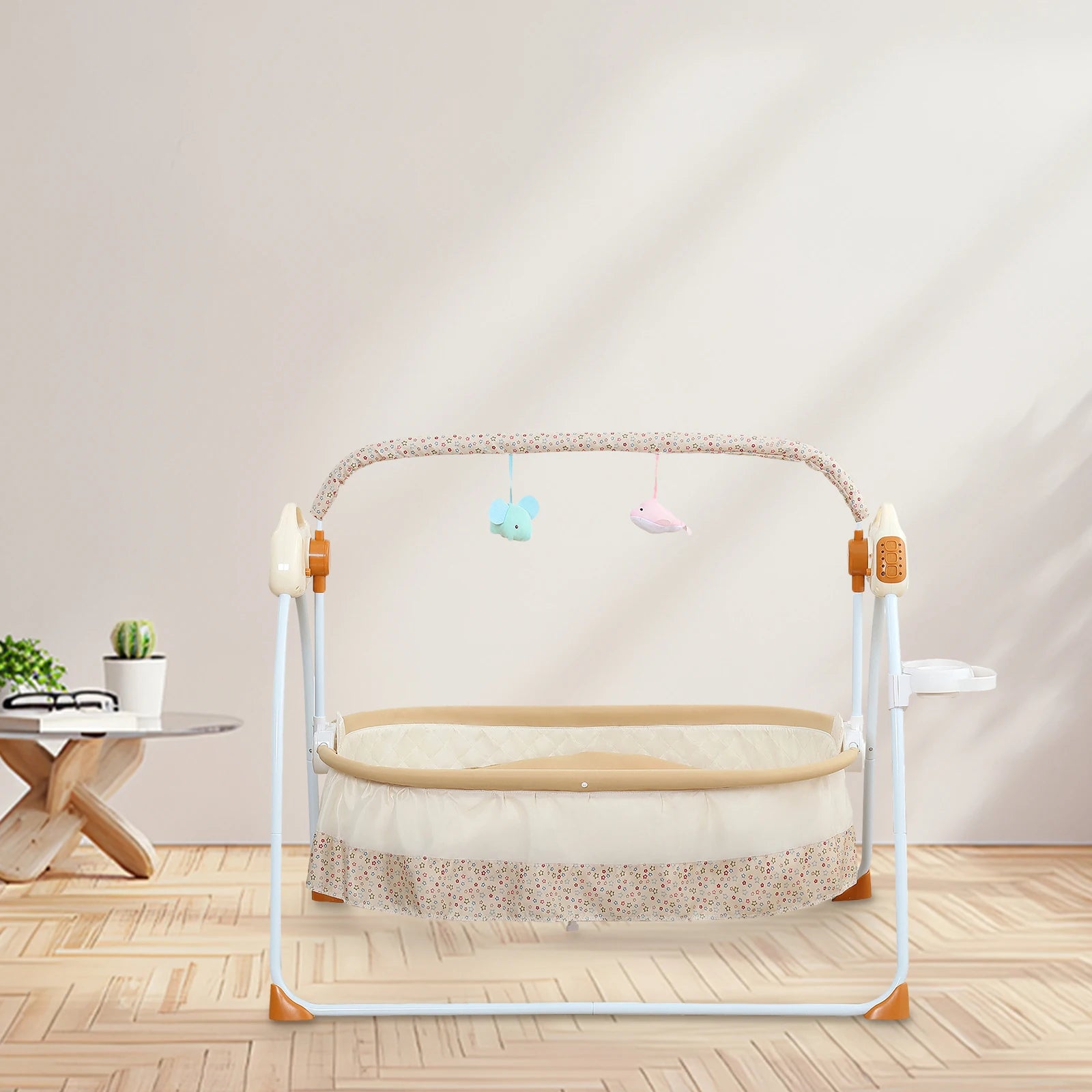 Electric Cradle Foldable Electric Baby Cradle w/ Music Dual Control - lifestyle in-use