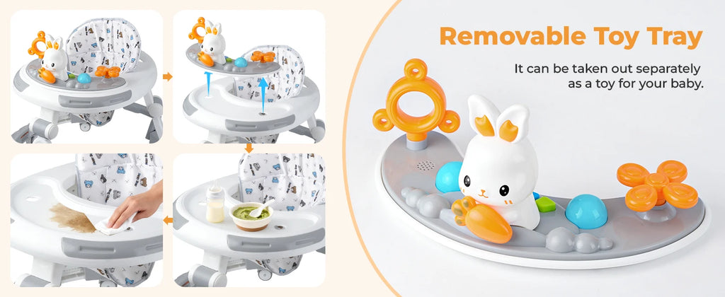 Safety-Enhanced 4-In-1 Grow-With-Me Baby Walker Play - side angle